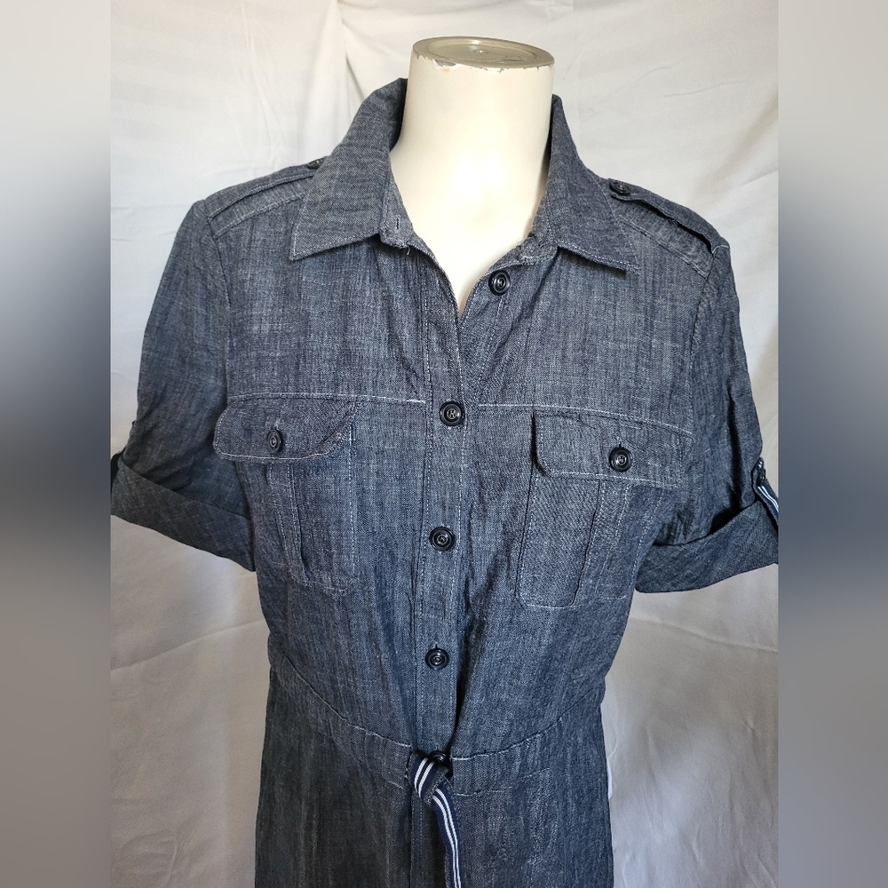 Tahari Blue Denim Dress, Size 10 - Picture 2 of 5